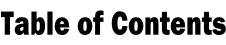 Table of Contents